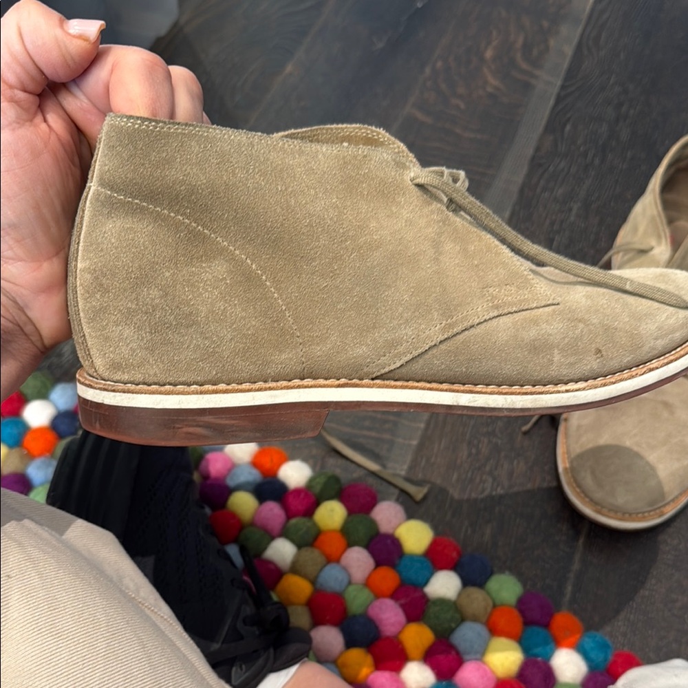 Tan Suede Chukka Boots with Rubber Sole - Picture 6 of 14